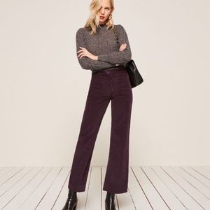 Reformation eggplant corduroy pants